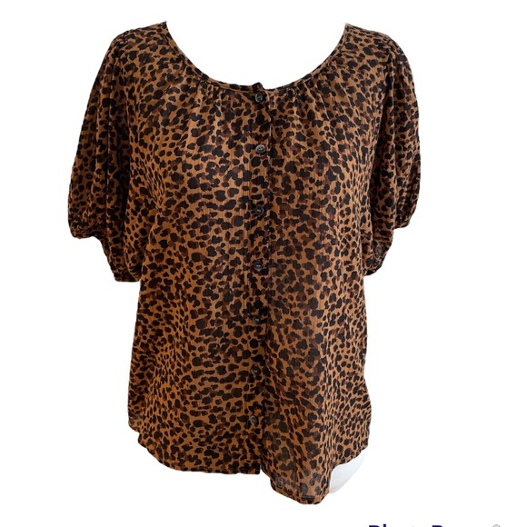 Madewell Peyton Top in Leopard Print, Size Small - Picture 3 of 10